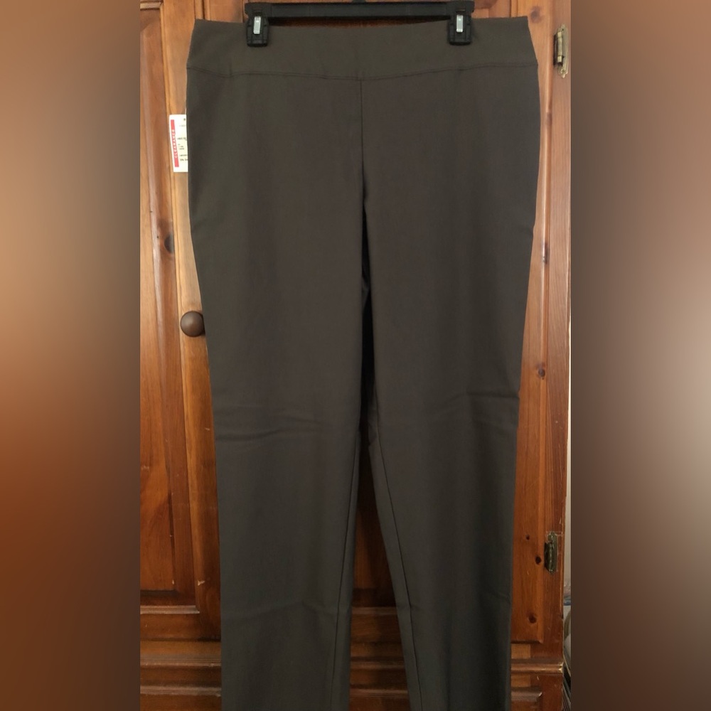 Nic+Zoe Brown Pull-On Stretch Slacks, Size 16, NWT